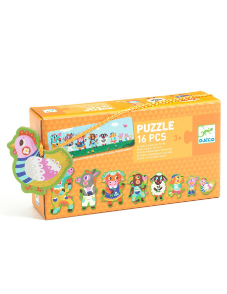Puzzle duo - grands & petits à la ferme - djeco