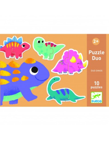 Puzzle duo - duo dinos - djeco