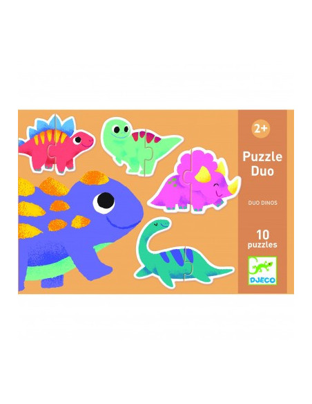 Puzzle duo - duo dinos - djeco