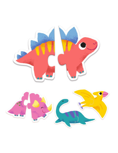 Puzzle duo - duo dinos - djeco