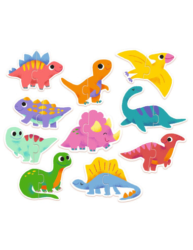 Puzzle duo - duo dinos - djeco