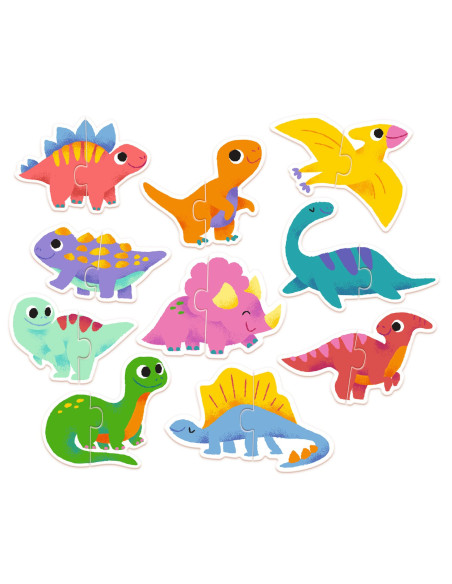 Puzzle duo - duo dinos - djeco