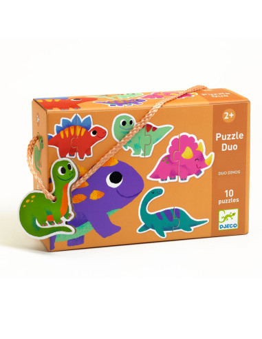Puzzle duo - duo dinos - djeco