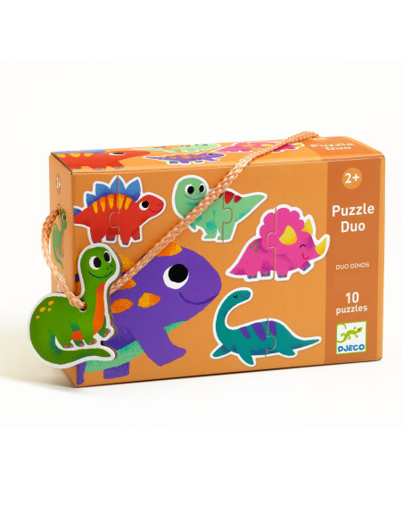 Puzzle duo - duo dinos - djeco