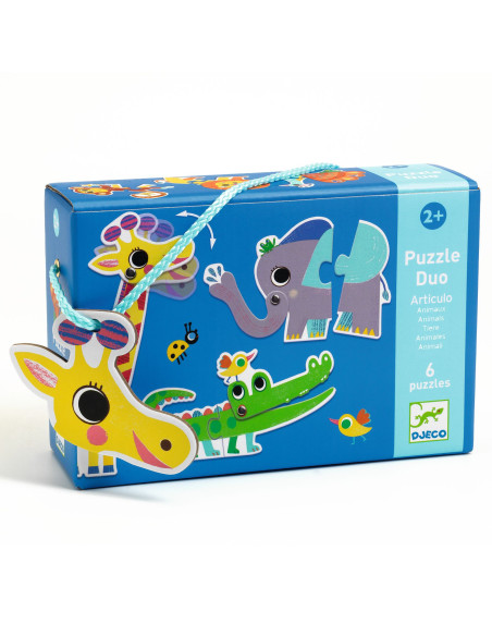 Puzzle duo - articulo animaux - djeco