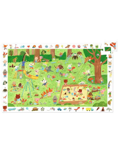 Puzzle observation - le square des petits amis - 35 pcs - djeco