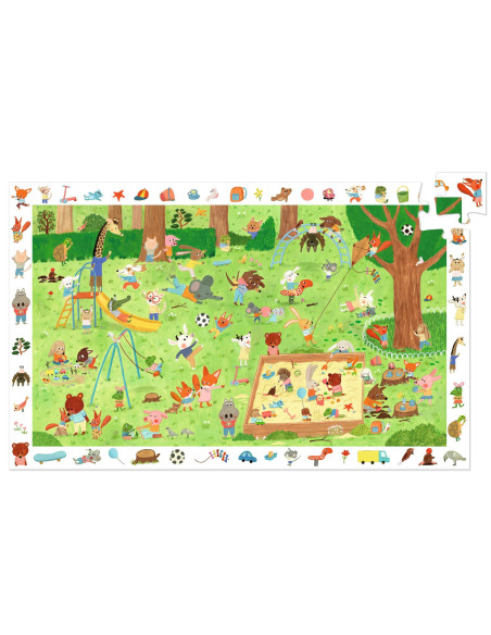 Puzzle observation - le square des petits amis - 35 pcs - djeco