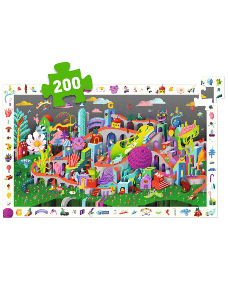 Puzzle observation - crazy town - 200 pcs - djeco