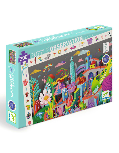 Puzzle observation - crazy town - 200 pcs - djeco