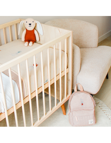 Sac à dos enfant brodé lapin sable