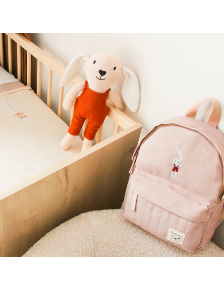 Sac à dos enfant brodé lapin sable