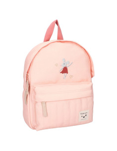 Sac à dos enfant brodé souris rose 2
