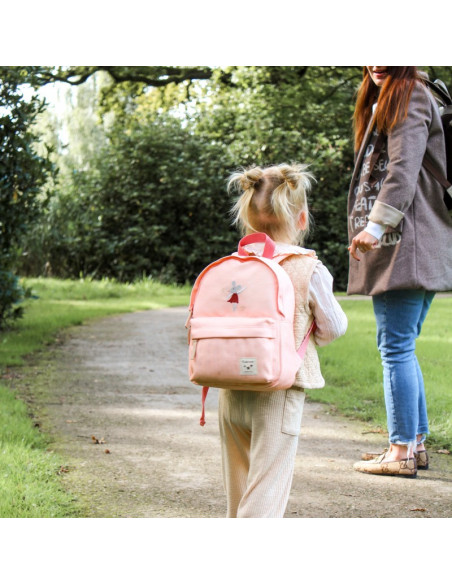 Sac à dos enfant brodé souris rose