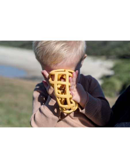 Balle de dentition en silicone curcuma