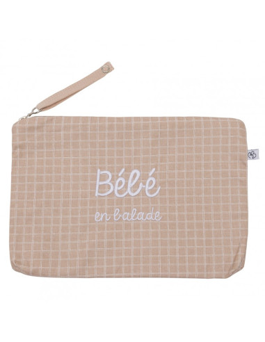 Baby trousse plastifiée carreaux nude