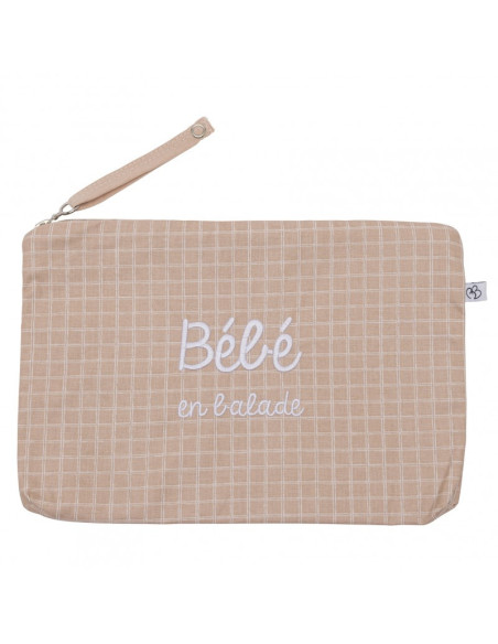Baby trousse plastifiée carreaux nude