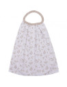 Serviette élastiquée feuilles blanc/biscuit
