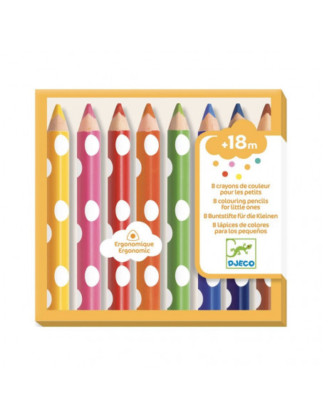 8 crayons de couleur pour les petits