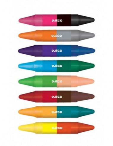 8 crayons doubles côtés
