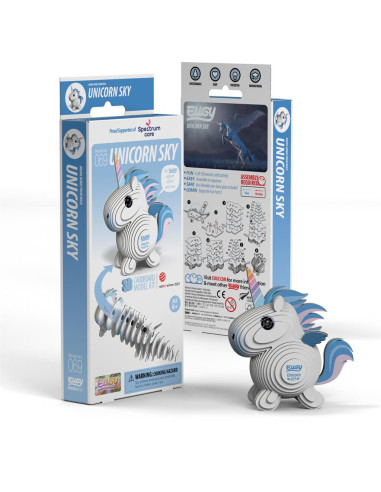 Eugy 3D Licorne Ciel - Puzzle créature magique écologique