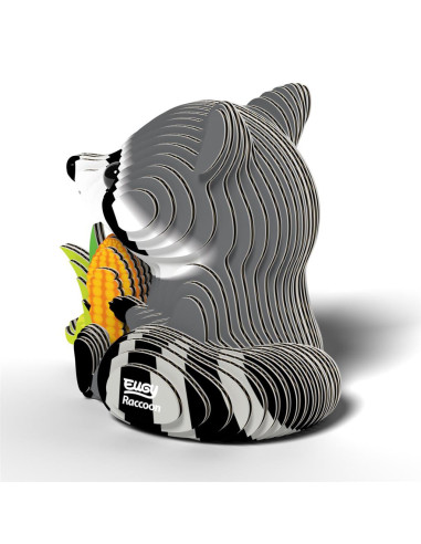 Eugy 3D Raton Laveur - Puzzle animal nocturne écologique