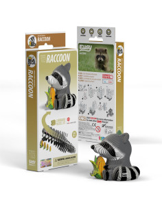 Eugy 3D Raton Laveur - Puzzle animal nocturne écologique 2