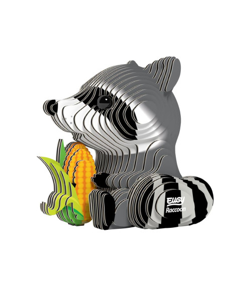 Eugy 3D Raton Laveur - Puzzle animal nocturne écologique