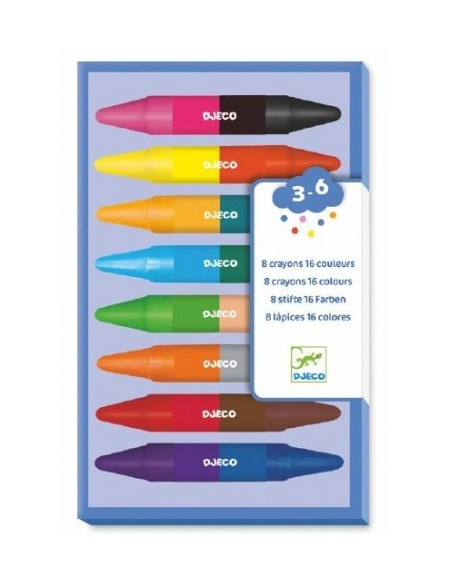8 crayons doubles côtés