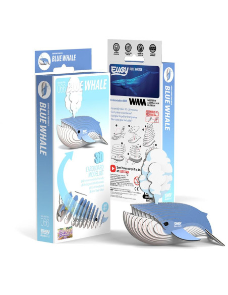 Eugy 3D Baleine Bleue - Puzzle géant écologique