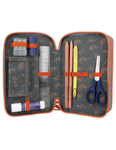 Dino world trousse à crayons 3 compartiments roar