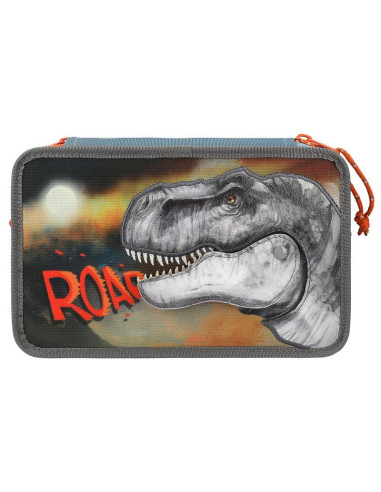 Dino world trousse à crayons 3 compartiments roar