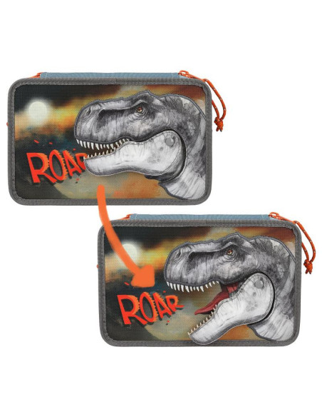 Dino world trousse à crayons 3 compartiments roar