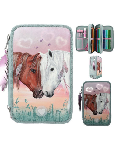 Miss melody trousse à 3 compartiments led coeurs