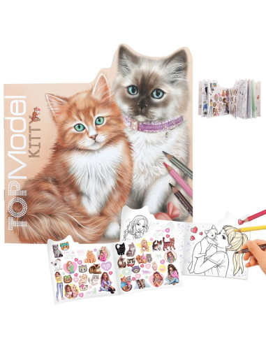Topmodel livre de coloriage kitty figuratif kitty and doggy