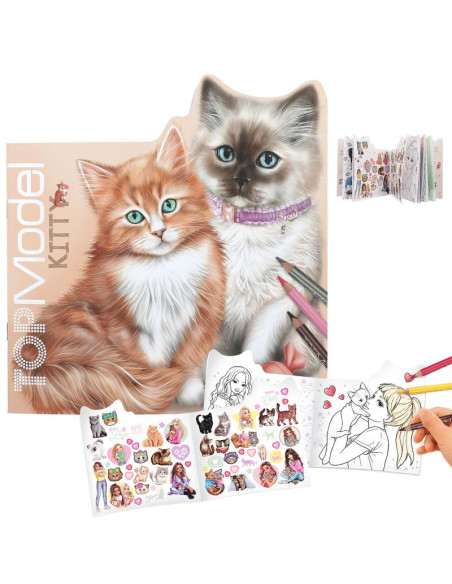 Topmodel livre de coloriage kitty figuratif kitty and doggy