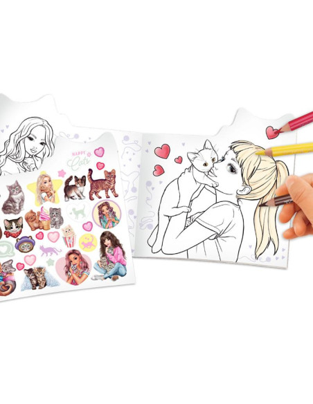 Topmodel livre de coloriage kitty figuratif kitty and doggy