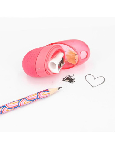 Topmodel coeur 2-en-1, gomme & taille-crayon best friends