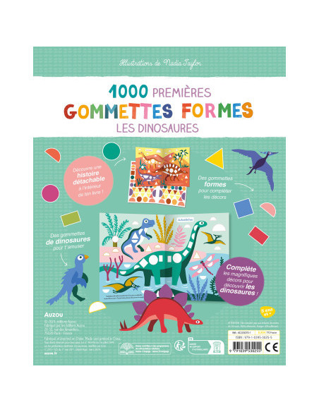 Mes tout premiers autocollants - 1000 premières gommettes formes dinosaures