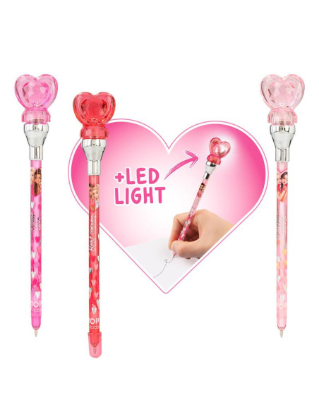 Topmodel stylo à bille avec lumière coeur best friends