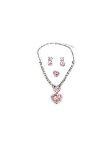 Set de bijoux Marilyn rose/argent 4 pièces - Great pretenders