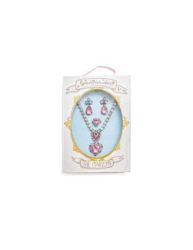 Set de bijoux Marilyn rose/argent 4 pièces - Great pretenders