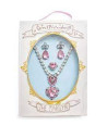 Set de bijoux Marilyn rose/argent 4 pièces - Great pretenders