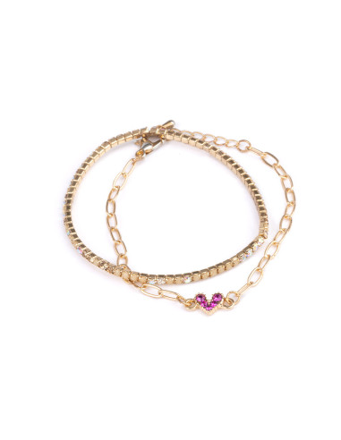 Bracelet Boutique Chic Linked with Love 2 Pcs - Great pretenders