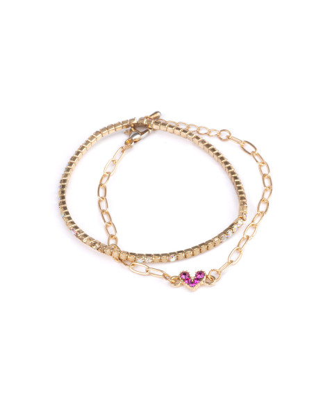 Bracelet Boutique Chic Linked with Love 2 Pcs - Great pretenders