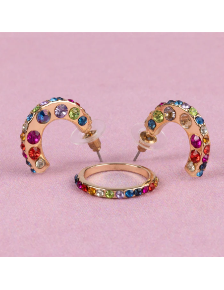 Set bague et boucles d'oreilles Boutique Chic Rockin' Rhinestone - Great pretenders