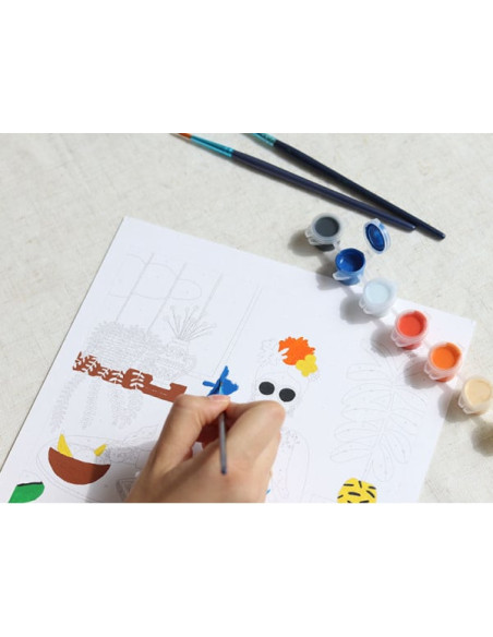 Coffret peinture au numéro - La fille aux chats par Guillaume Denaudhome - La petite épicerie