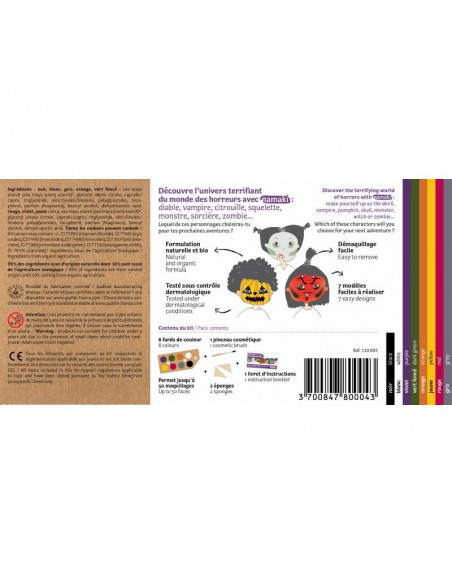 Kit 8 couleurs Mondes des horreurs bio