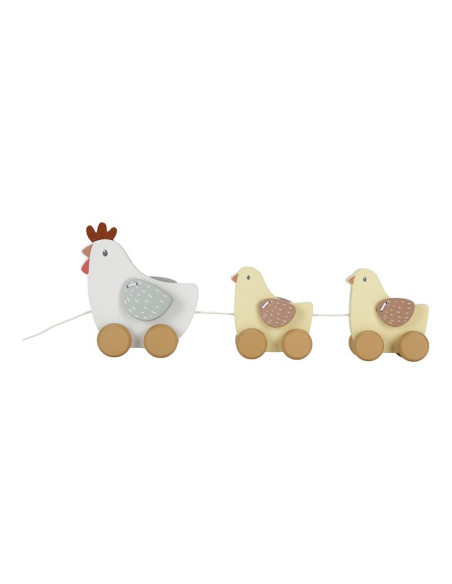 Jouet à tirer poule en bois - Little Farm - little dutch