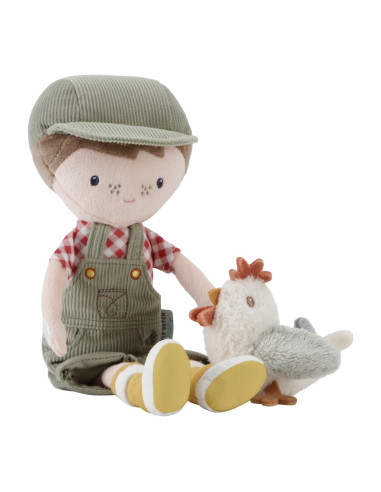 Poupée Jim ferme avec poule - 35cm - Little dutch