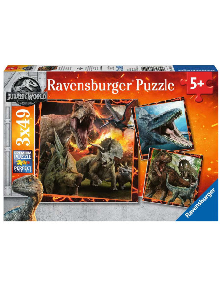 Ravensburger - Puzzles 3x49 pièces - Instinct de chasseur Jurassic World